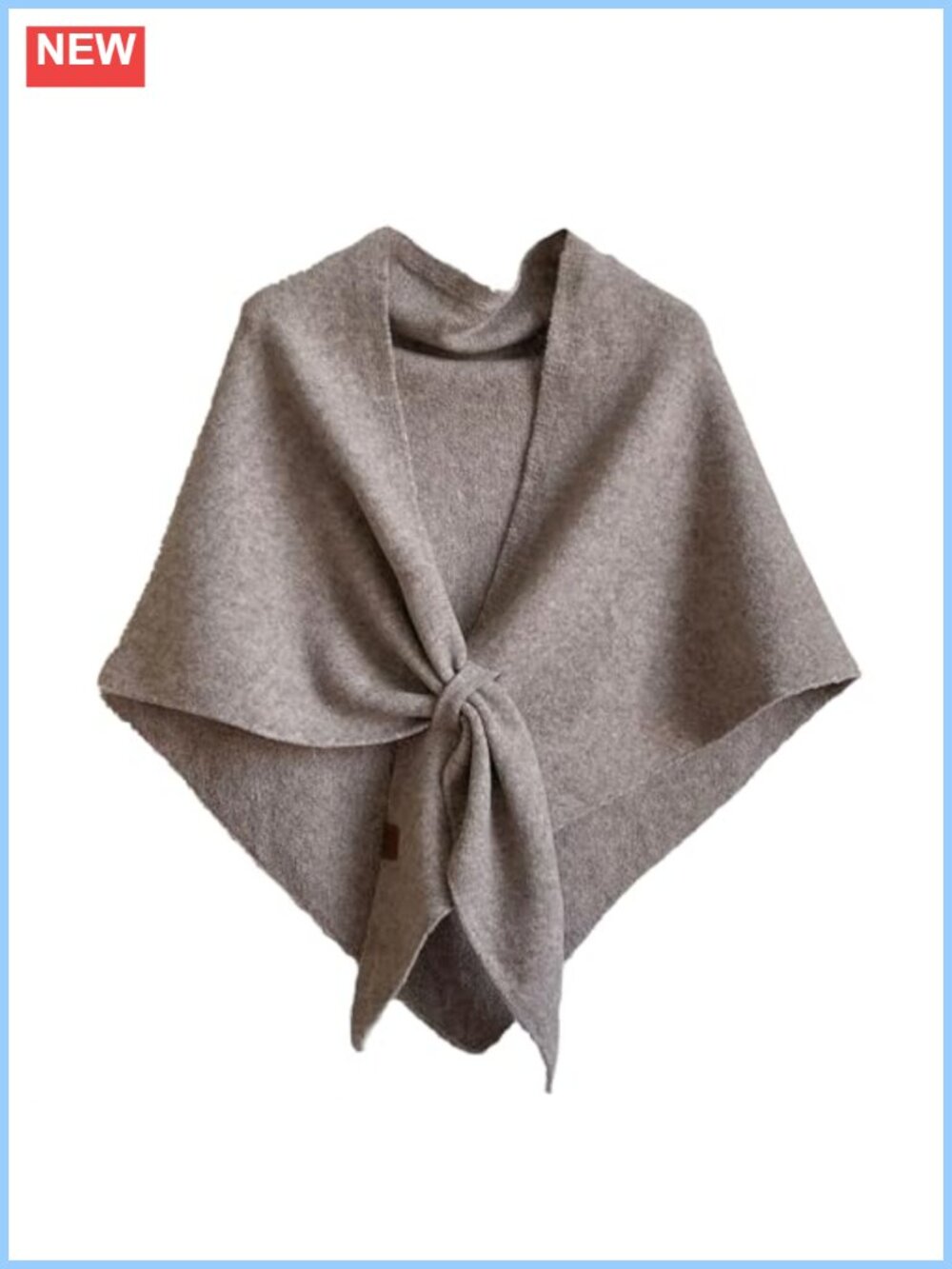 Fleece Knitted Triangle Scarf Shawl Wrap with Loop Winter Gift
